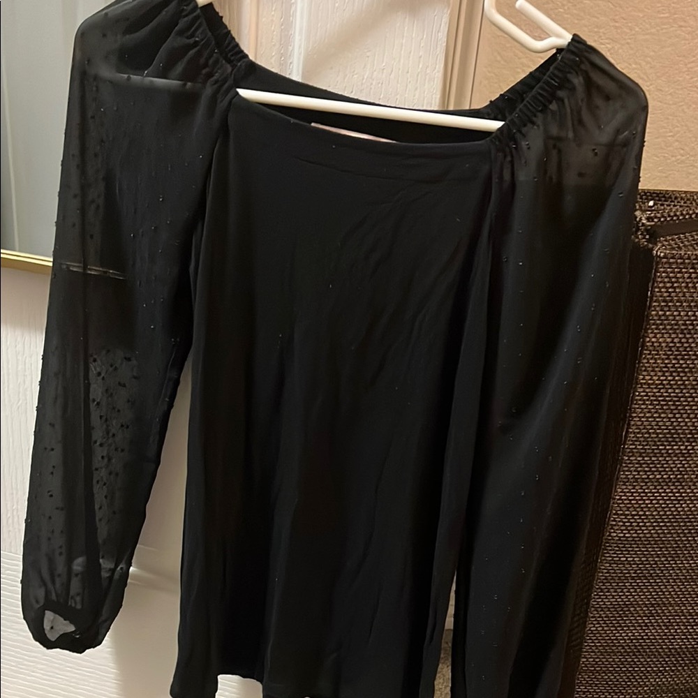 Chic Black Sheer Blouse